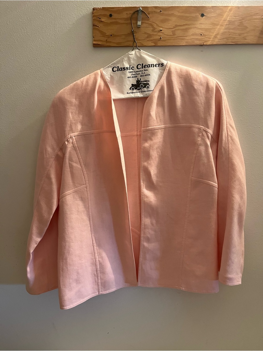 Ellen Tracy Light Pink Open-Front Blazer
